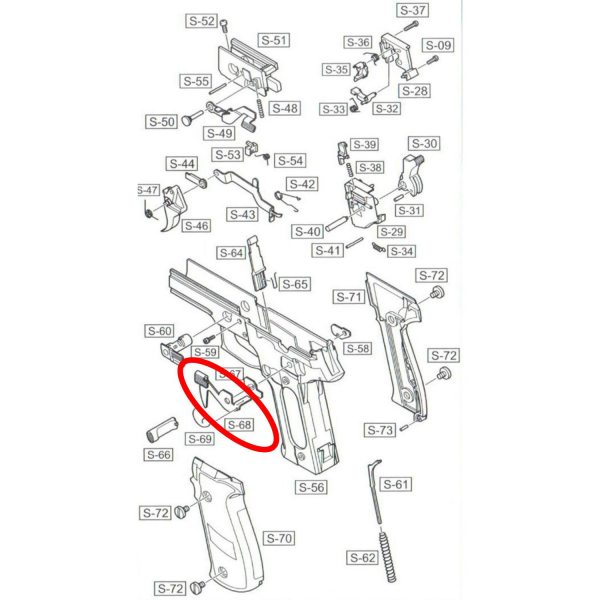 WE Sig 226 Replacement Decocking Lever Parts No #68