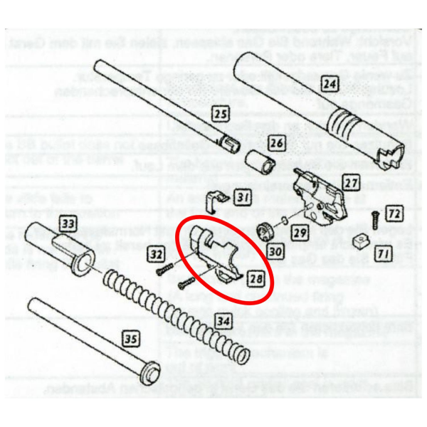 We Hi-Capa 5.1 Hop Up Chamber Sağ Parts No #28
