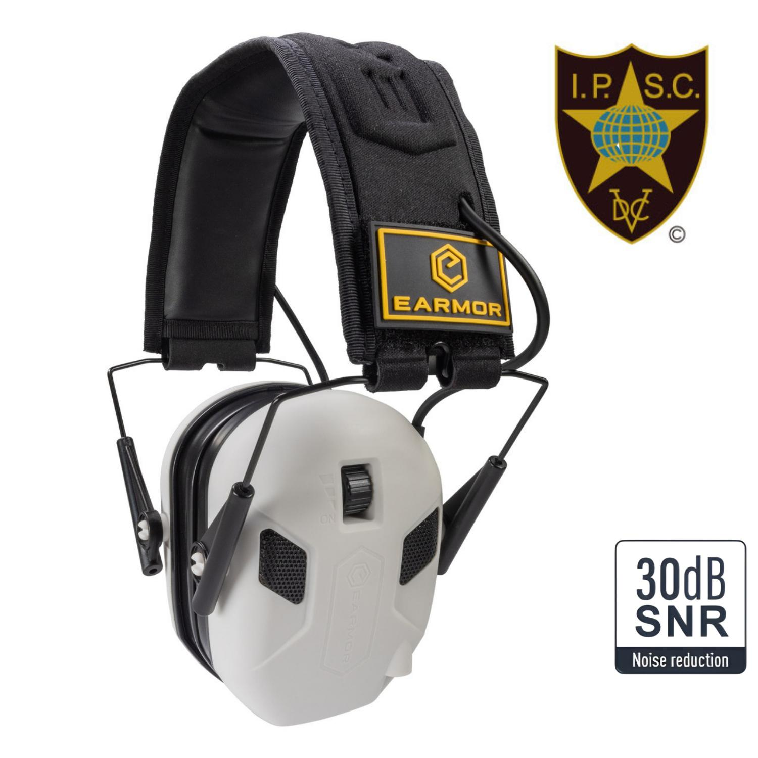 EARMOR M300X-IPSC EDITION 4Mikrofon Jel Beyaz Elektronik Atış Kulaklığı