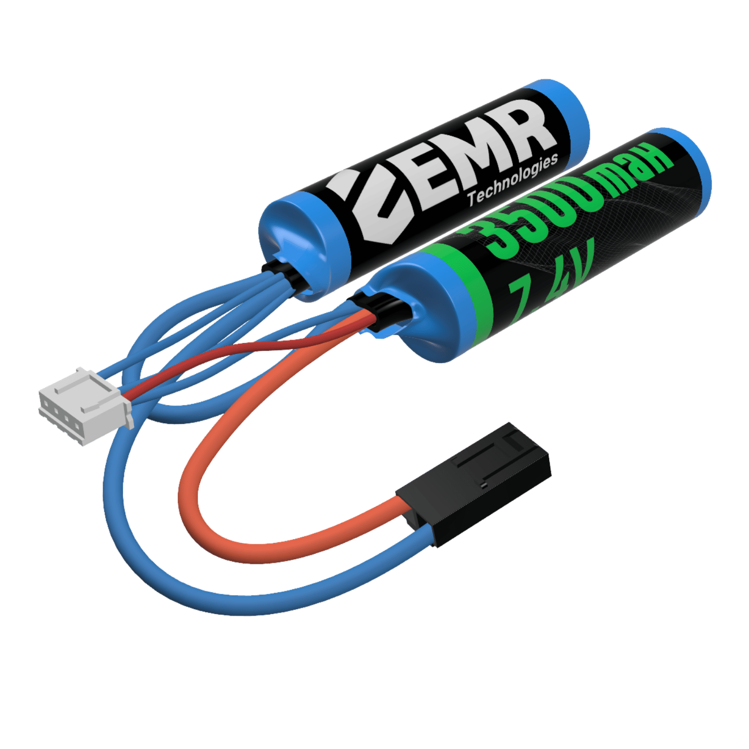 EMR 7.4V 3500mAh Lithium Ion İki Yaprak Airsoft Pil Tamiya