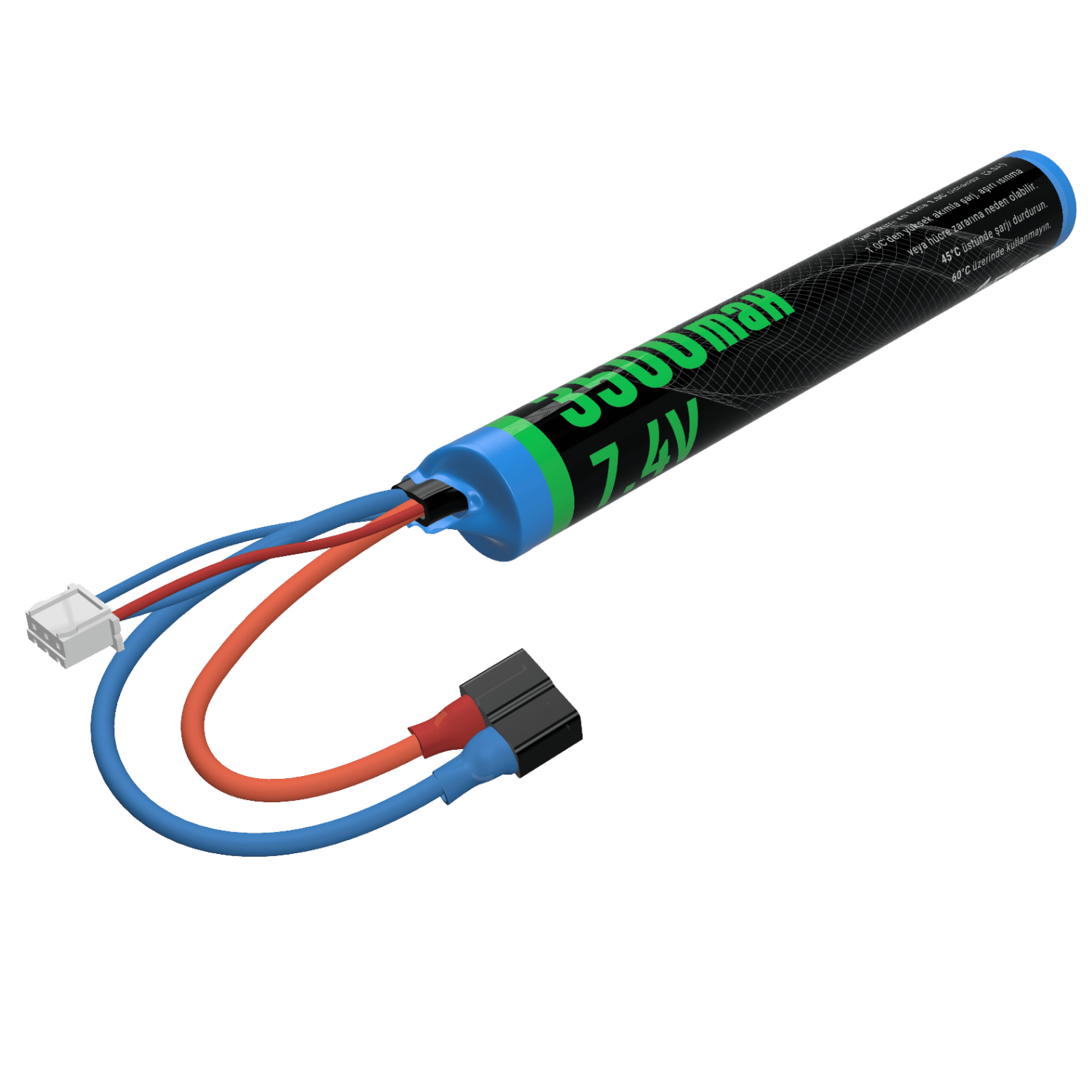 EMR 7.4V 3500mAh Lithium Ion Çubuk Airsoft Pil T-plug