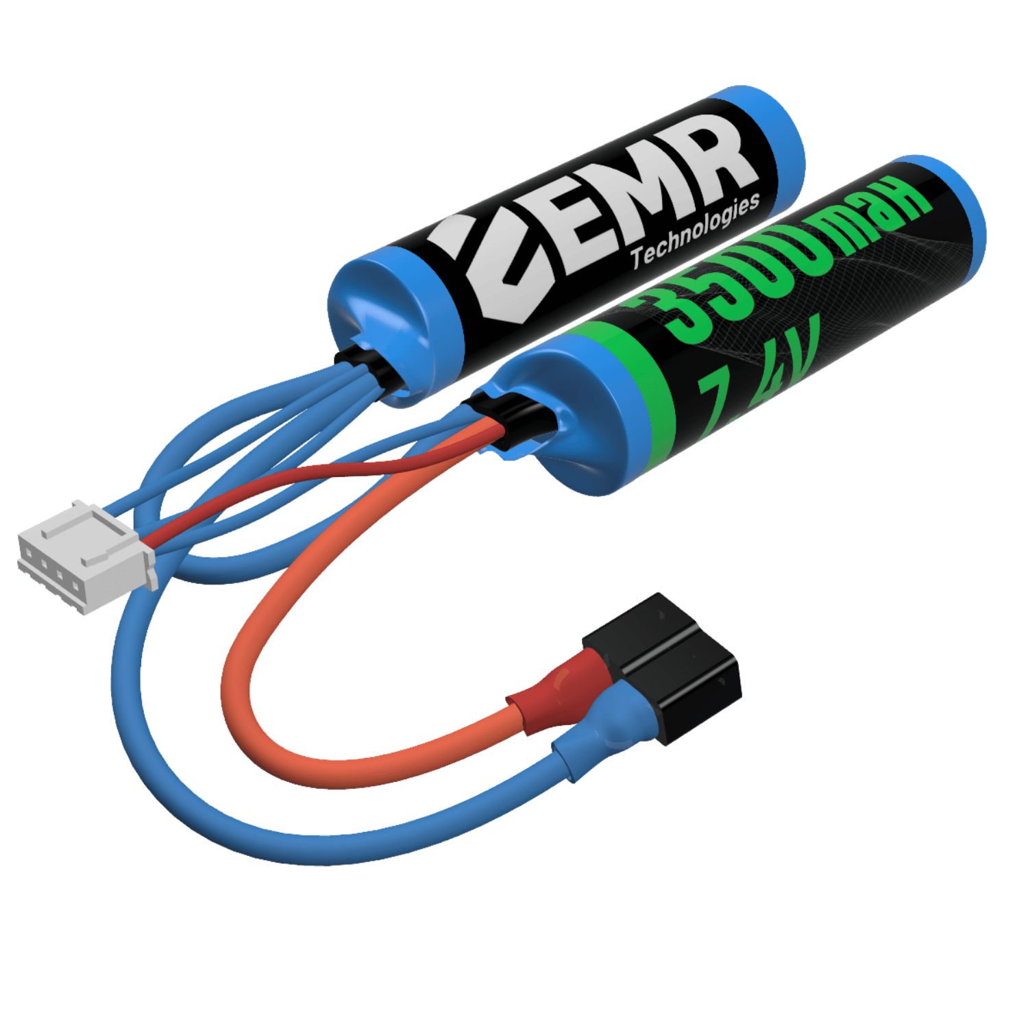 EMR 7.4V 3500mAh Lithium Ion İki Yaprak Airsoft Pil T-plug