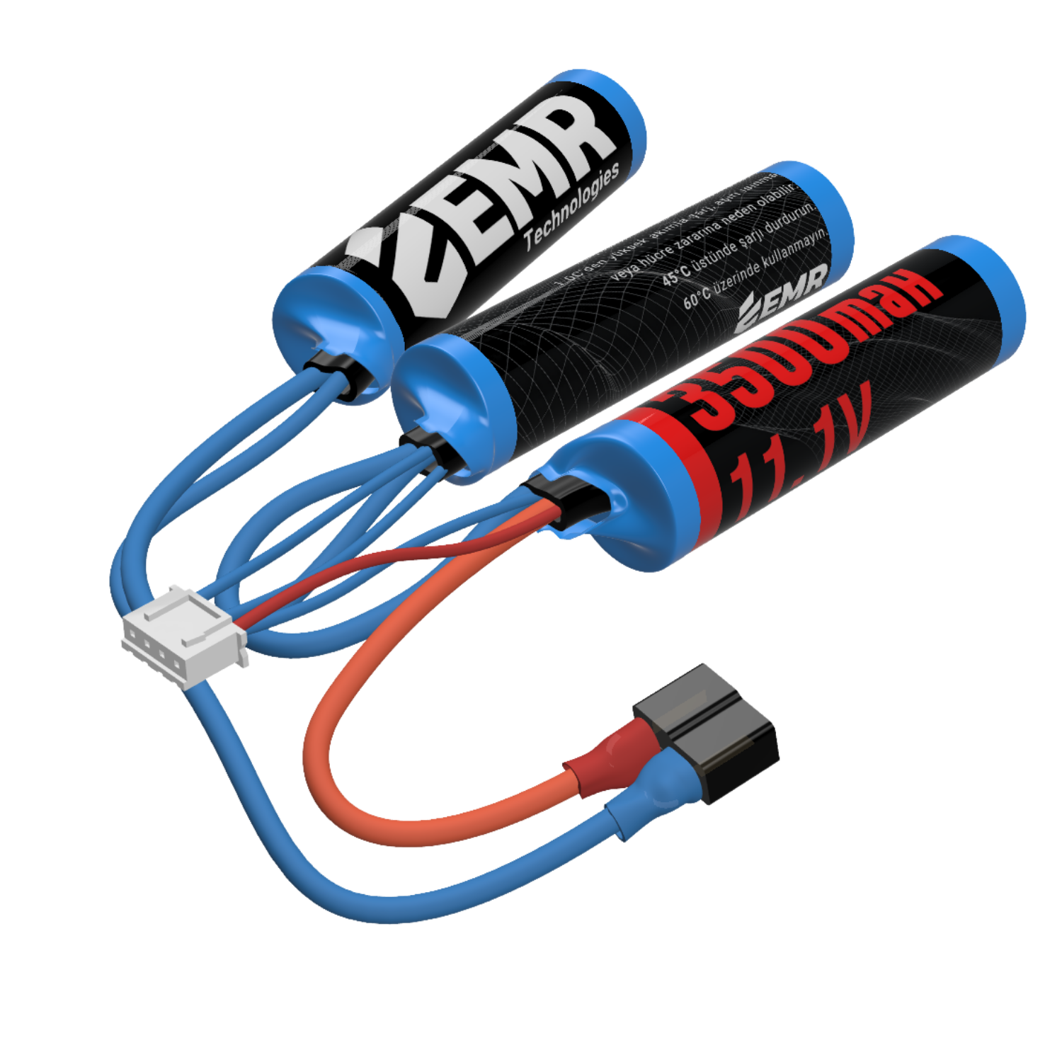 EMR 11.1V 3500mAh Lithium Ion Üç Yaprak Airsoft Pil T-Plug