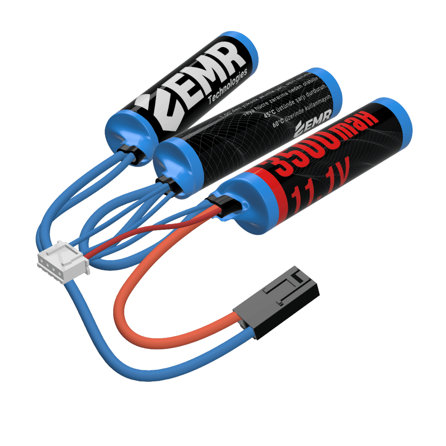 EMR 11.1V 3500mAh Lithium Ion Üç Yaprak Airsoft Pil Tamiya