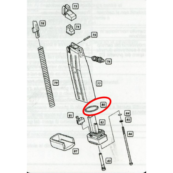 We Hi-Capa 5.1 Şarjör Alt Kapak Contası Parts No #80