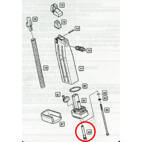 We Hi-Capa 5.1 GBB Gaz Giriş Valfi Part No #83