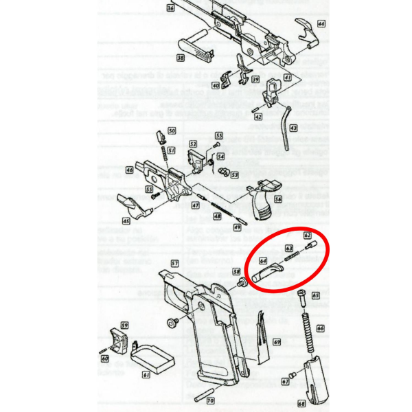 We Hi-Capa 5.1 Full Magazine Release Set Parts No #62 #63 #64
