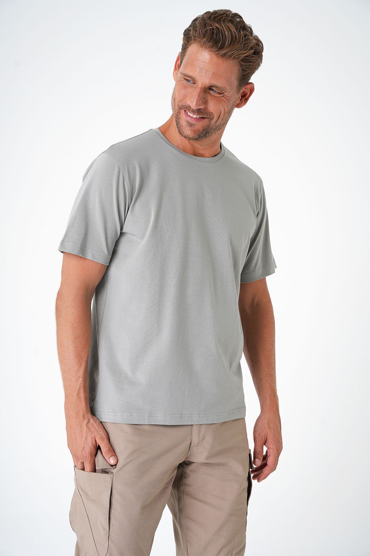 Casual Neo Organic T-shirt  - P-000289 Casual Neo Organic T-shirt  - P-000289 GRİ M GRİ M