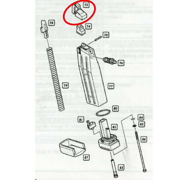 We Hi-Capa 5.1 GBB Magazine Feeding Lips Parts No #73