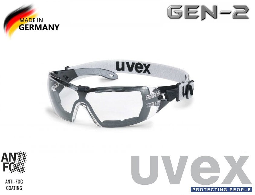 Uvex Pheos Guard Şeffaf Koruyucu Airsoft Gözlük - Kafa Bantlı