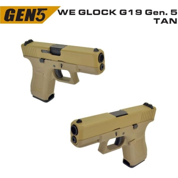 WE Glock G19 Gen5 Tan GBB Airsoft Tabanca