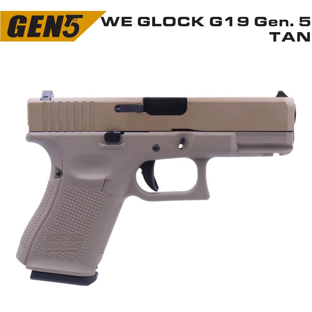 WE GLOCK G19 GEN5 TAN GBB AIRSOFT TABANCA