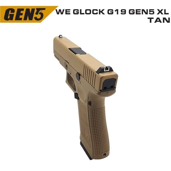 WE G19XL GEN5 TAN GBB GLOCK AIRSOFT TABANCA