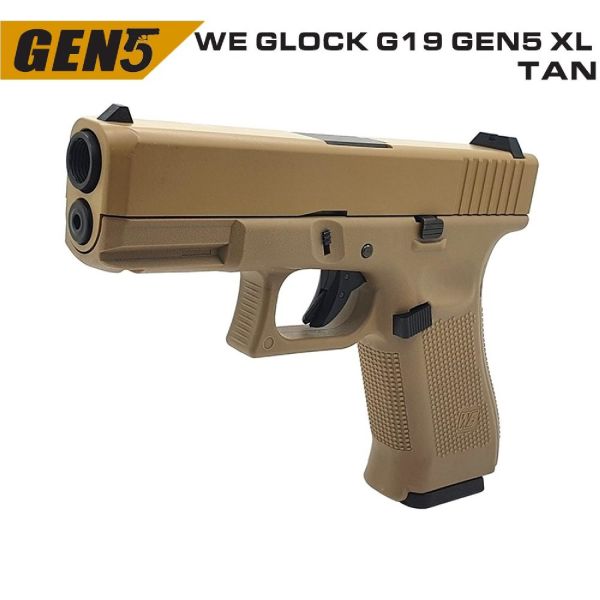 WE G19XL GEN5 TAN GBB GLOCK AIRSOFT TABANCA