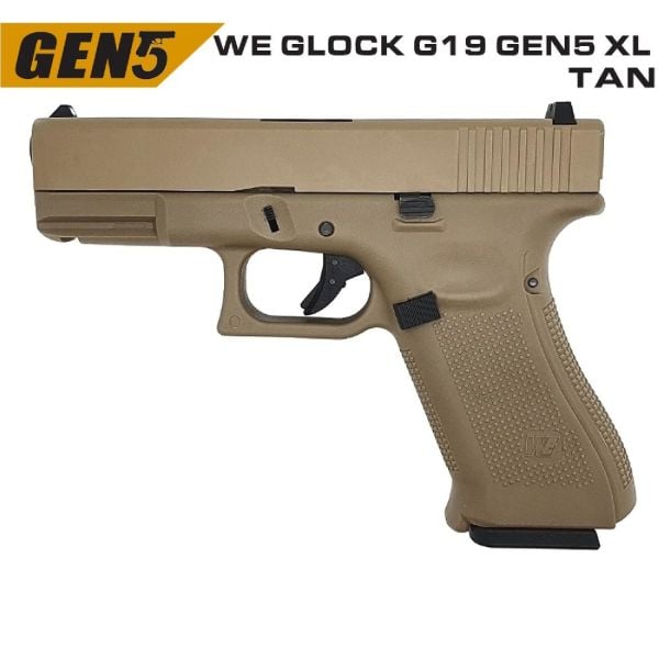 WE G19XL GEN5 TAN GBB GLOCK AIRSOFT TABANCA