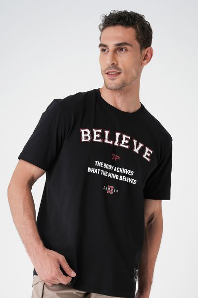 Believe T-shirt By Ertan Balaban Believe T-shirt By Ertan Balaban   BORDO L SİYAH S