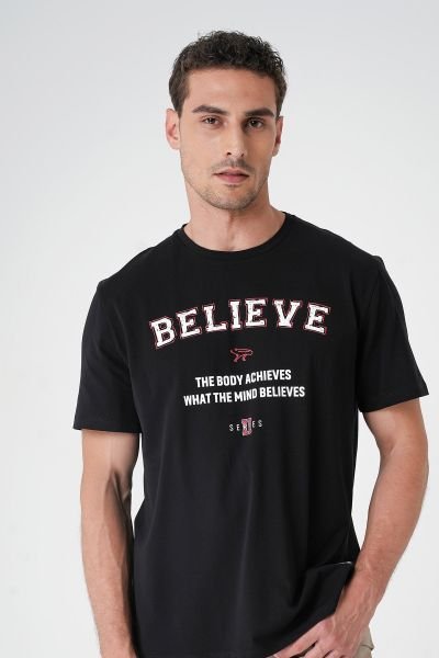 Believe T-shirt By Ertan Balaban Believe T-shirt By Ertan Balaban   BORDO L SİYAH S