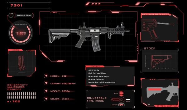 DBOYS M4 8'' MLOK POL. AIRSOFT AEG SIYAH DB-7301