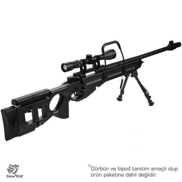 SnowWolf SV-98 SIYAH Bolt Action Airsoft Sniper Tüfeği AWP AWM