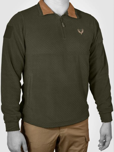 MUDEIR Balıkçı Yaka Petek Model Cepli Polar Yalım HAKİ PASİF ÜRÜN 3XL 3XL