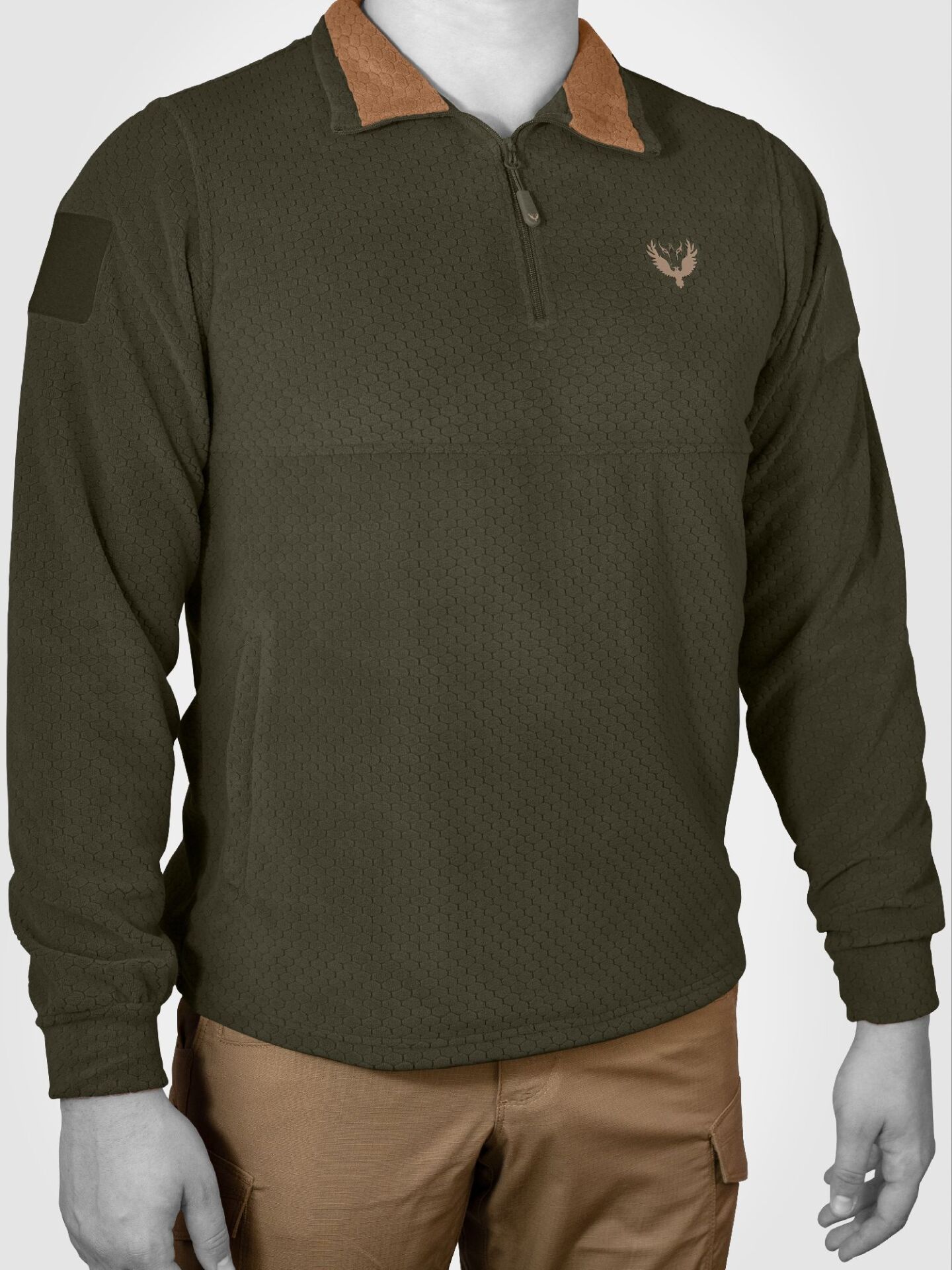 MUDEIR Balıkçı Yaka Petek Model Cepli Polar Yalım HAKİ MUDEIR Balıkçı Yaka Petek Model Cepli Polar Yalım HAKİ M M