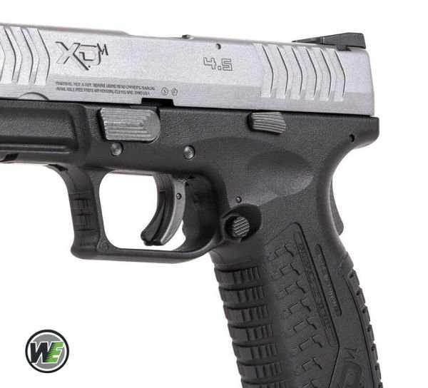 WE Springfield Armory XDM4.5 SILVER 2TONE 6mm GBB Airsoft Tabanca