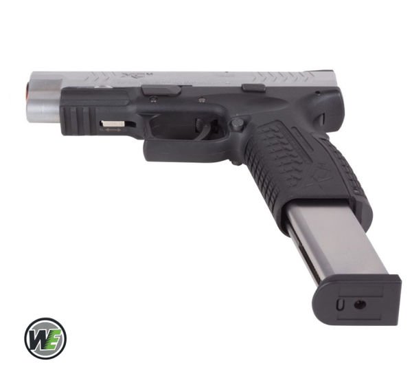 WE Springfield Armory XDM4.5 SILVER 2TONE 6mm GBB Airsoft Tabanca