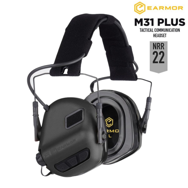Opsmen Earmor M31 PLUS Elektronik Atış Kulaklığı Kulak Koruma (Black) Siyah