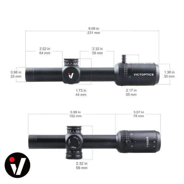 Victoptics X4 1-4x20IR 1'' Aydınlatmalı SFP Tüfek Dürbünü
