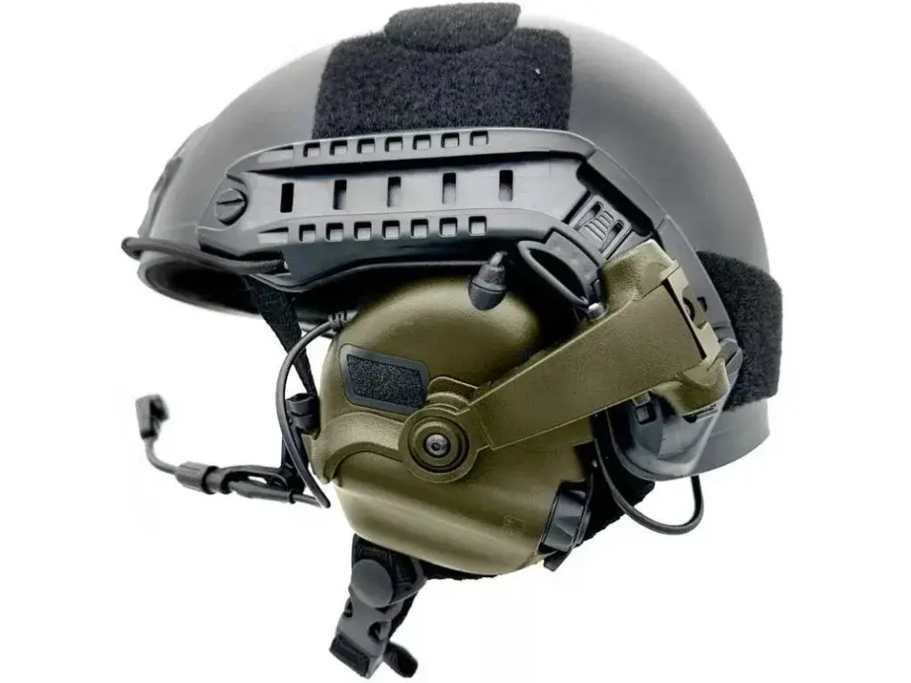OPSMEN EARMOR M32X PLUS Kask Uyumlu Telsiz Girişli (Foliage Green) Yeşil Elektronik Atış Kulaklığı