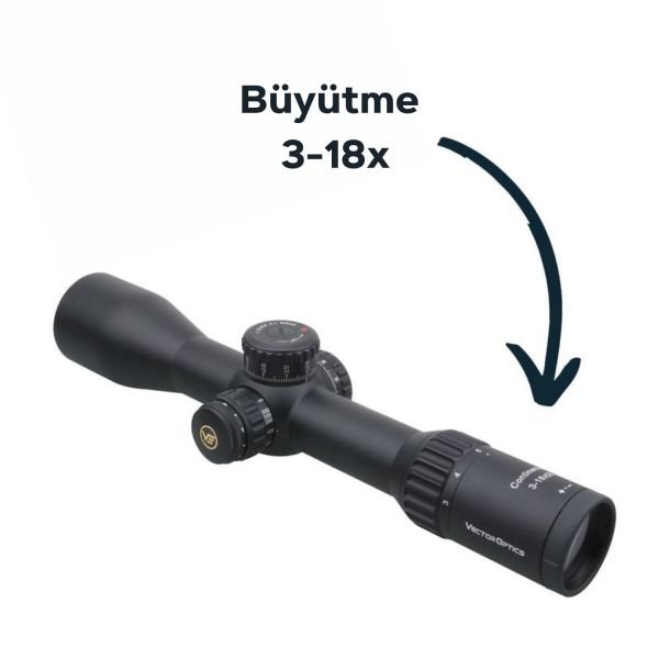Vector Optics 34mm Continental 3-18x50FFP Tüfek Dürbünü SCFF-28