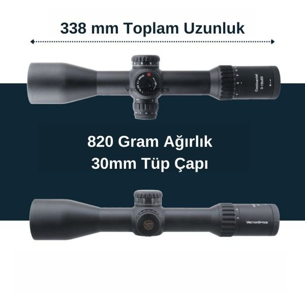 Vector Optics 34mm Continental 3-18x50FFP Tüfek Dürbünü SCFF-28