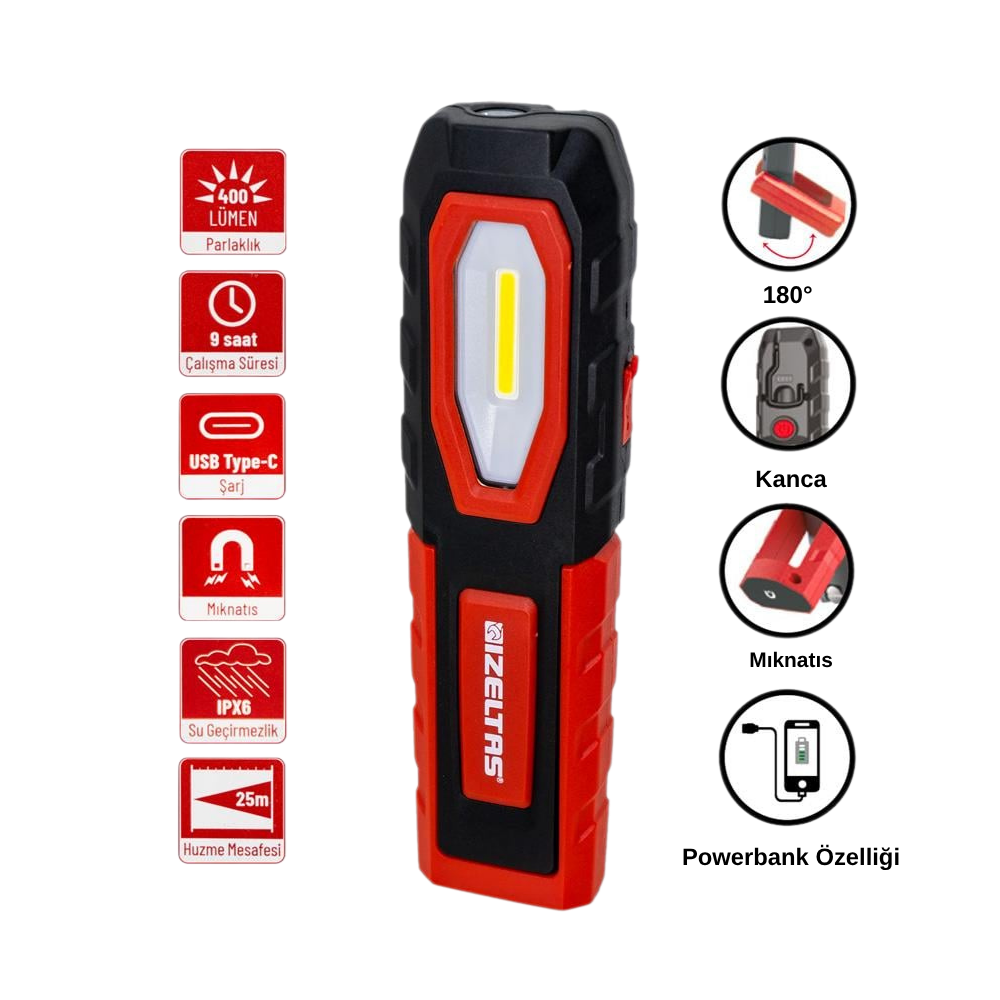 İzeltaş Cob Led Orta Boy Çalışma Lambası 400 LM