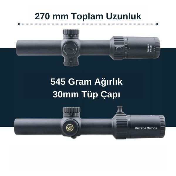 Vector Optics Taurus 1-6x24FFP Tüfek Dürbünü SCFF-27