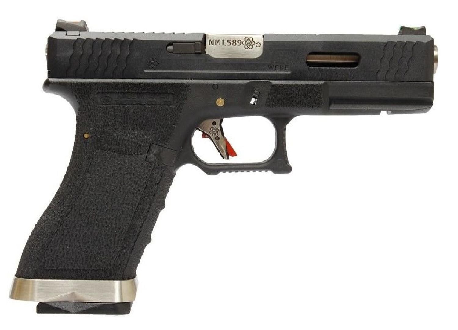 WE GLOCK17 G17 T5 GBB AIRSOFT TABANCA Siyah Gövde / Siyah Sürgü / Silver Namlu (WE-G001WET-5)