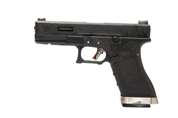 WE GLOCK17 G17 T5 GBB AIRSOFT TABANCA Siyah Gövde / Siyah Sürgü / Silver Namlu (WE-G001WET-5)
