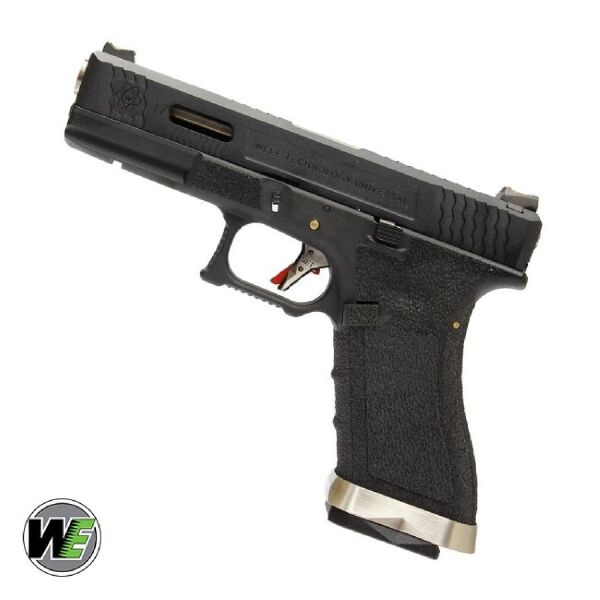 WE GLOCK17 G17 T5 GBB AIRSOFT TABANCA Siyah Gövde / Siyah Sürgü / Silver Namlu (WE-G001WET-5)