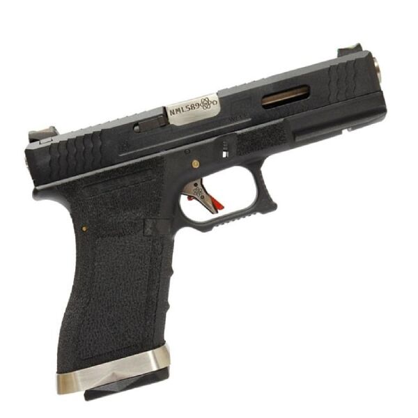 WE GLOCK17 G17 T5 GBB AIRSOFT TABANCA Siyah Gövde / Siyah Sürgü / Silver Namlu (WE-G001WET-5)