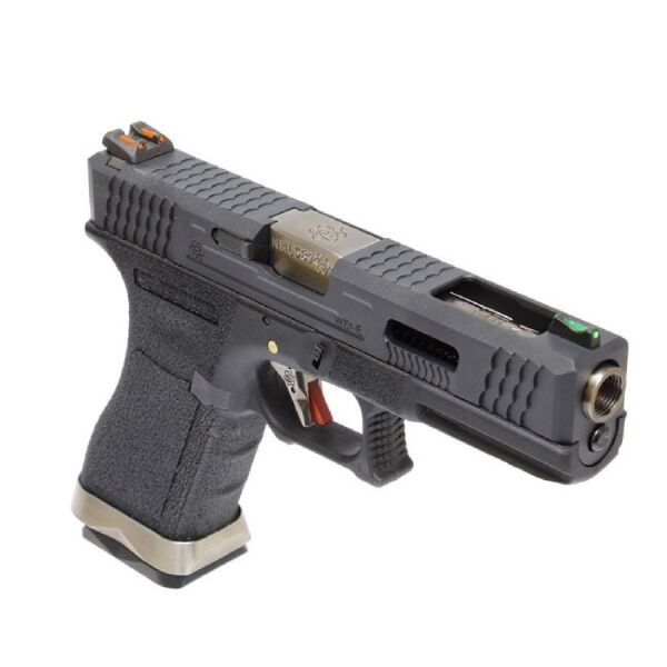 WE GLOCK17 G17 T5 GBB AIRSOFT TABANCA Siyah Gövde / Siyah Sürgü / Silver Namlu (WE-G001WET-5)
