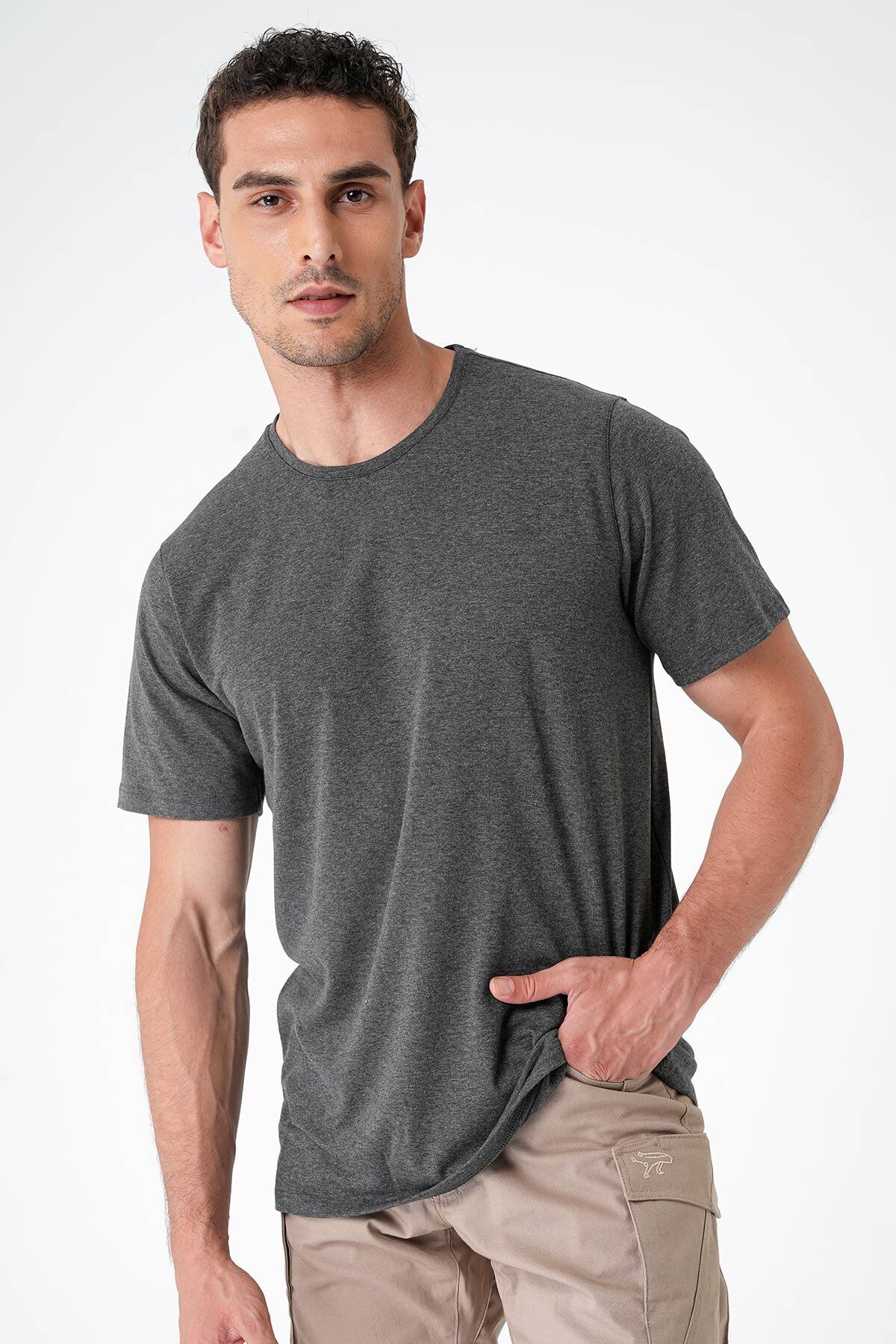 Casual Neo Organic T-shirt  - P-000289 Casual Neo Organic T-shirt  - P-000289 KOYU GRİ L KOYU GRİ L