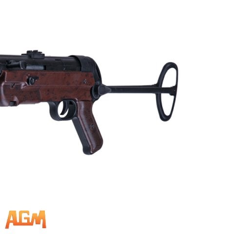 AGM MP-007 MP40 AEG AİRSOFT SMG TÜFEĞİ, SİYAH, AĞAÇ