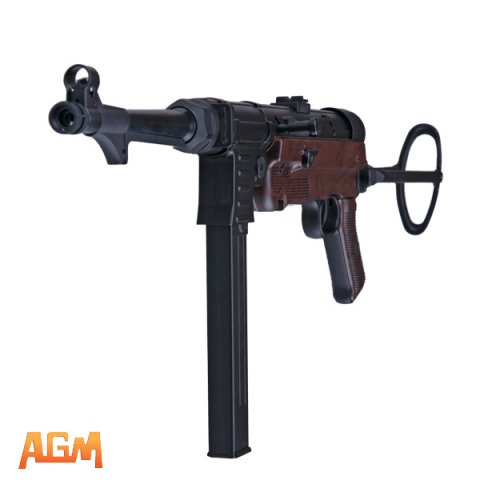 AGM MP-007 MP40 AEG AİRSOFT SMG TÜFEĞİ, SİYAH, AĞAÇ