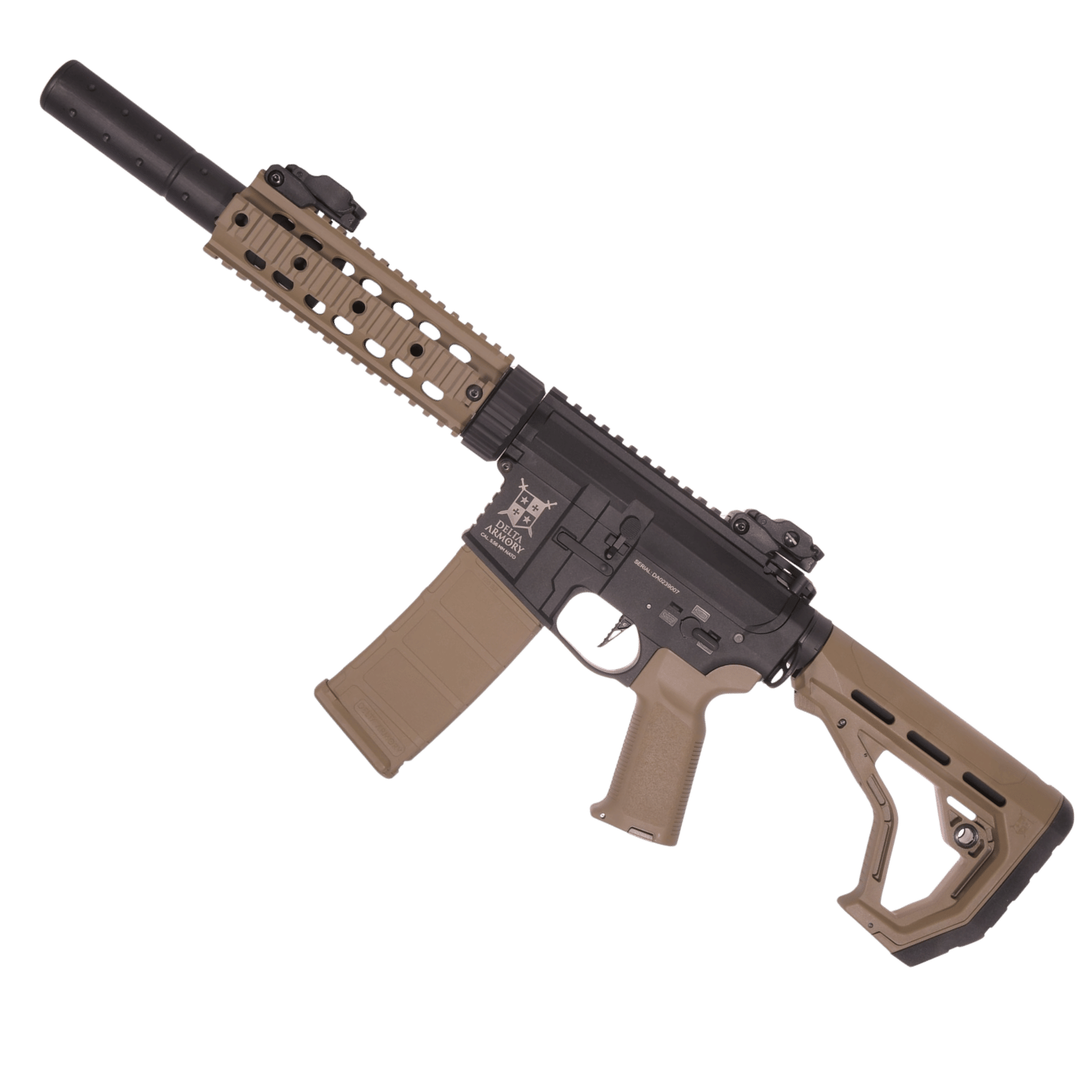 Delta Armory AR15 SilentOps 7'' Charlie EAGLE TAN Siyah AEG Airsoft Tüfek