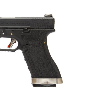WE G34 T5 Siyah Sürgü/Gümüş Namlu/Siyah Gövde GBB Airsoft Tabanca