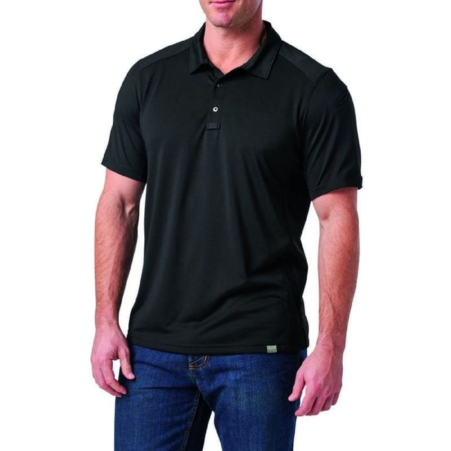 5.11 Paramount Crest Polo Siyah Tişört – Enduro-Flex™, Nemi Emici, Kısa Kollu L