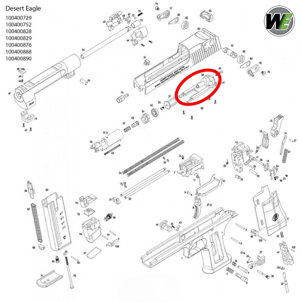We Desert Eagle Housing Parça No #58