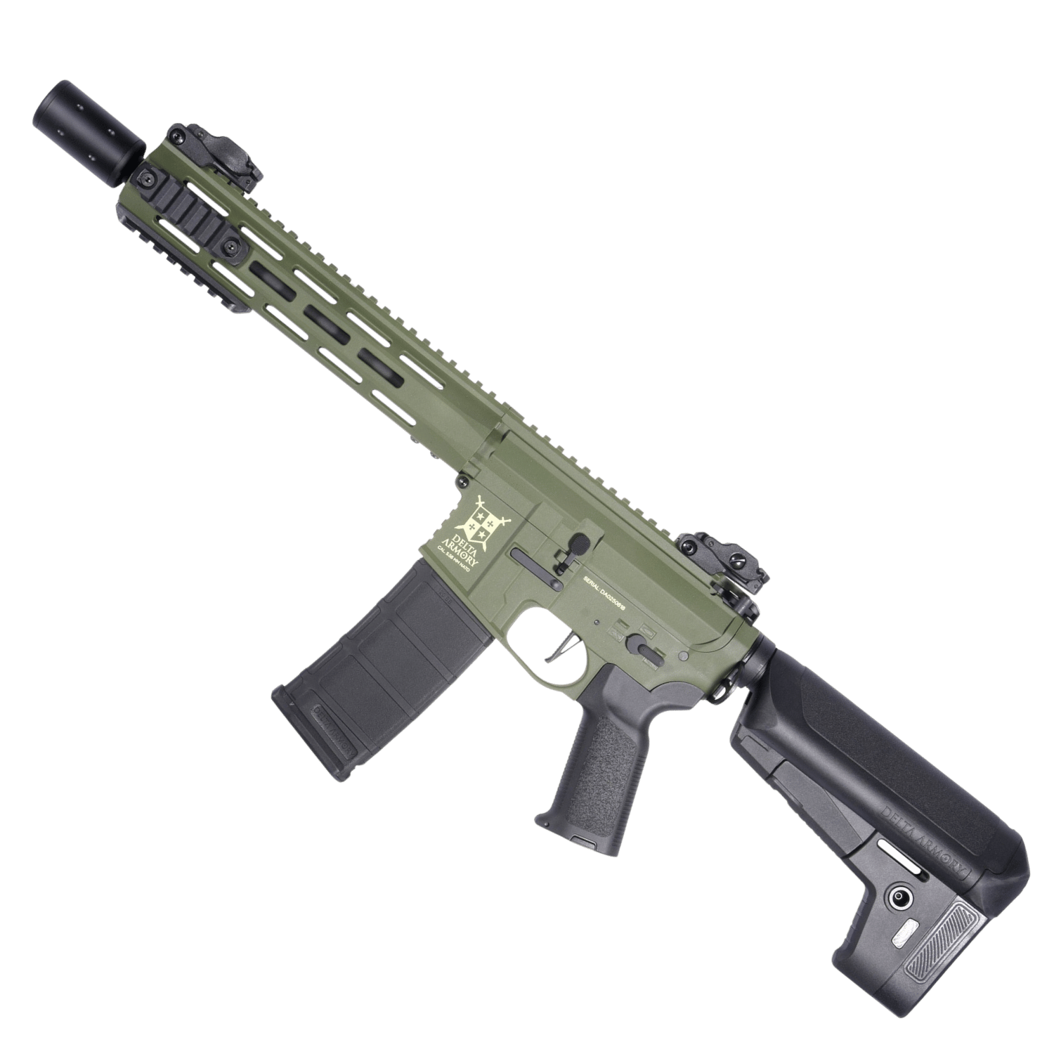 Delta Armory M4 AR15 M-LOK SilentOps 10'' Charlie HAKİ Airsoft Tüfek SET DA-C11-OLV