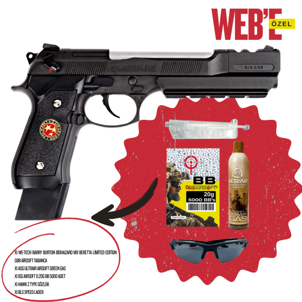 WE-Tech Barry Burton Biohazard M9 Limited Edition GBB Airsoft Tabanca SETİ