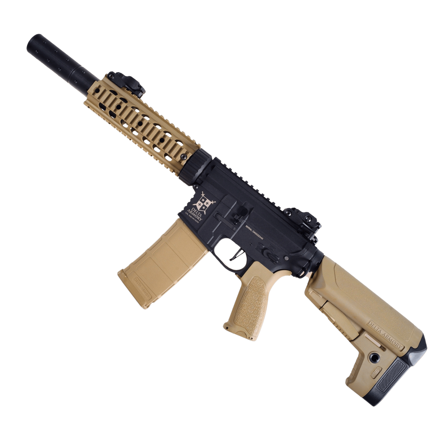 Delta Armory AR15 SilentOps 7'' Charlie PiL ŞARJ SET Airsoft Tüfek TAN Siyah  DA-C05-HT