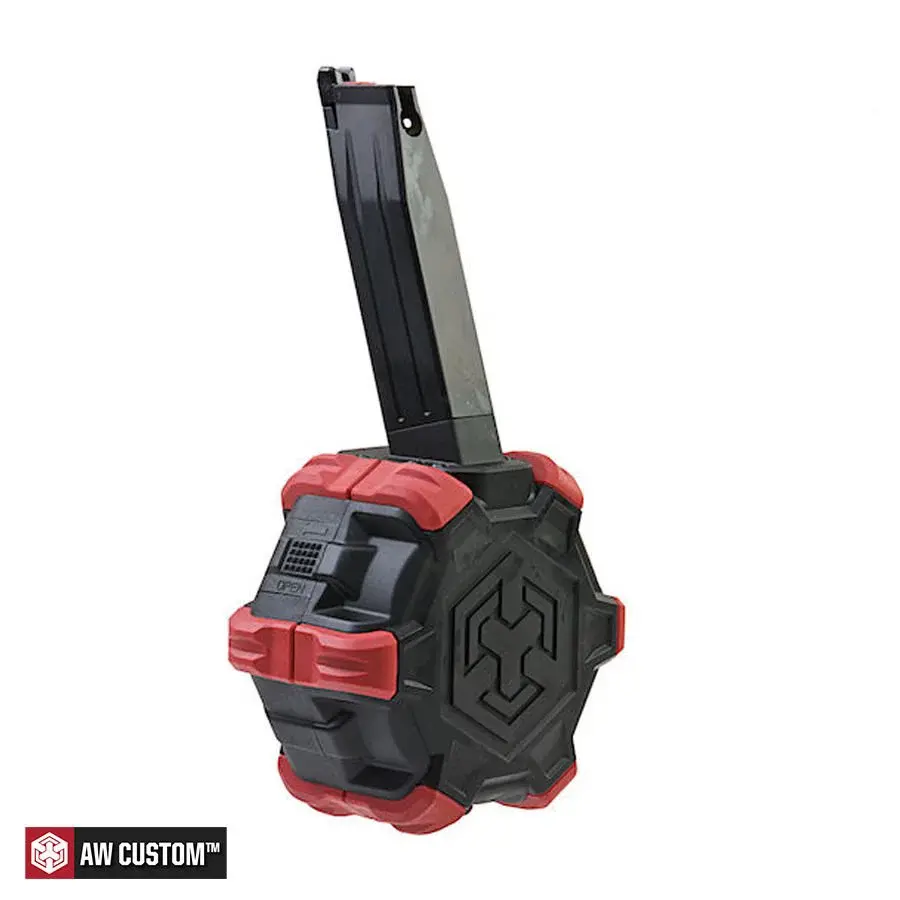 AW Custom HX HiCAPA RED 400BB GBB DRUM MAGAZINE TAMBUR ŞARJÖR
